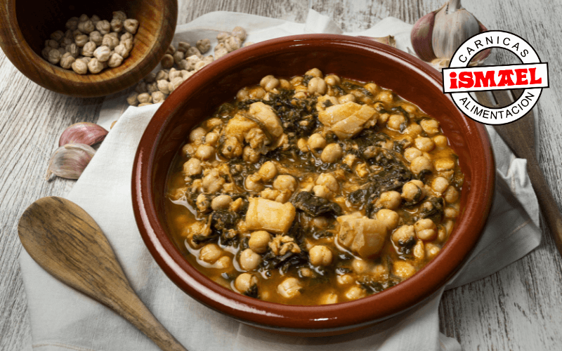 ingredientes cazuela de garbanzos con espinacas